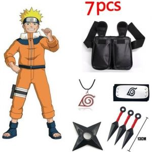 7PCS Ensemble daccessoires de dessin anim&eacute; Naruto gants Uchiha Itachi Kakashi Cosplay NARUTO masque Kunai Ninja figurine dactio