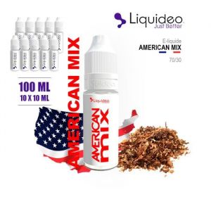 E-LIQUIDE SAVEUR AMERICAN MIX 100ML EN 3MG DE NICOTINE - 10 X 10 ML - ELIQUIDE MARQUE LIQUIDEO