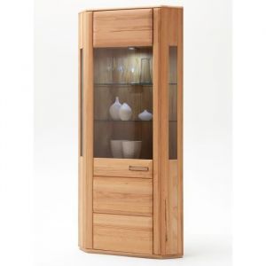 Vitrine dangle - vaisselier coloris h&ecirc;tre huil&eacute; - Longueur 69 x Hauteur 209 x Profondeur 69 cm