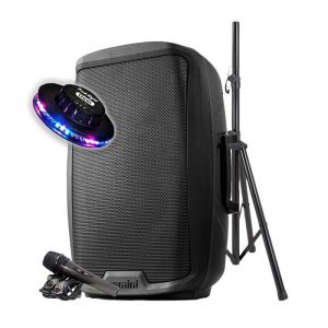 Enceinte active Gemini AS-2115BT-PK Boomer 15 Puissance 2000W USB Bluetooth RADIO FM TWS pied micro Jeu de lumi&egrave;re OVNI