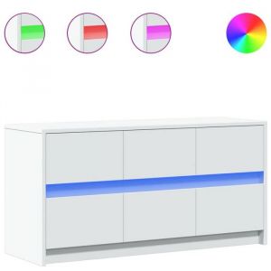 Console TV VENT-FLASH - Banc TV Meuble TV - avec LED blanc 100x34x50 cm bois dingénierie - Meuble de Salon（69002）ZLH