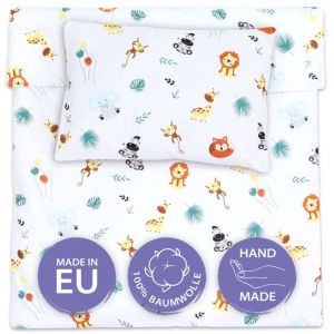 Housse de couette enfant 100 x 135 cm - AMAZINGGIRL - Motif safari - Coton