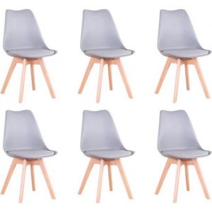 BenyLed Lot de 6 Chaises de Salle à Manger de Style Tulipe Design Scandinave Gris