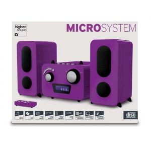 Microchaîne violette Lecteur CD - Radio PLL FM Stéréo - 2 hauts parleurs