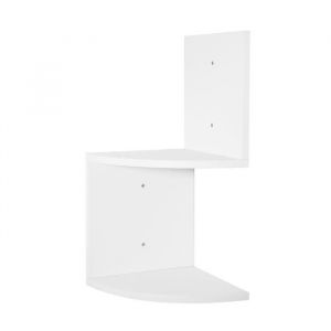 WOLTU Étagère d’angle flottante avec 2 étagesÉtagère murale Style Zigzag pour placer image-magazine-photoÉtagère suspendueBlanc