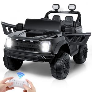 Voiture électrique pour Enfants 2 Places télécommande 24 GHz lumière LED Musique USB véhicules électriques 12V