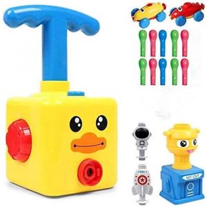 Jouet DIY avec Pompe Gonflable Aérodynamique pour Jeux Enfants Garçons Filles(Canard Jaune)