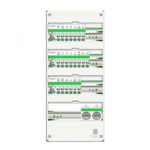 Tableau électrique Resi9 XE équipé et pré-câblé Schneider 4 rangées