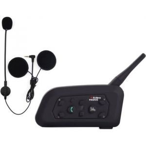 Intercom Moto Vnetphone V6-1200 Sans Fil Radio Oreillette BT Étanches avec Micro 1200M pour 6 Motards /Amateurs de ski