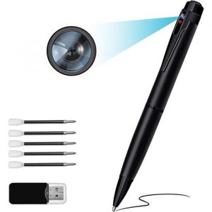 Caméra Espion Stylo caméra cachée 1080p Mini caméra 64gb avec détection de Mouvement sécurité avec Enregistrement de réunion