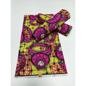 Tissu - Wax - Pagne africain 100% coton - Imprim&eacute; floral - R&eacute;sistant &agrave; l&rsquo;abrasion - 120 cm