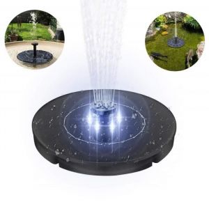 Fontaine de Jardin Solaire LED - SWAREY - Pompe à Eau Panneau Solaire 2.4W - 5 Buses deau - 6 Lumières LED