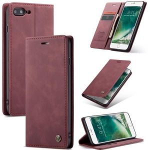 【SmartLegend】Coque Bumper iPhone 7 plus/8 plus Housse Etui Cuir Portefeuille Case Style à clapet -Vin Rouge