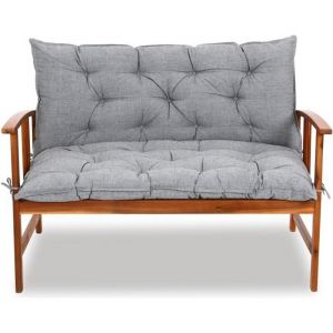 Coussin pour banc avec dossier Coussin de banc couleur Crème 110x100x8cm Intérieur Extérieur Banquette Banc Jardin