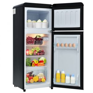 Réfrigérateur congélateur LEXLIFE - 92 L (64+28) - Réfrigérateur bi-zone basse consommation à 7 réglages de température - Noir