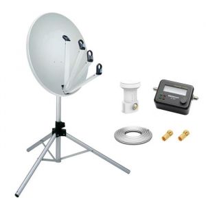 Kit antenne satellite tr&eacute;pied LNB boussole & c&acirc;ble