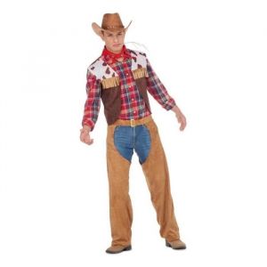 Déguisement de Cowboy ou Sheriff en Cuir pour Homme - ZZCostumes - Avec Franges - Marron Multicolore