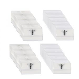 60Pcs Porte Badge Plastique Horizontal avec Epingle et Clip Porte-Nom Transparent Badges didentification étanche