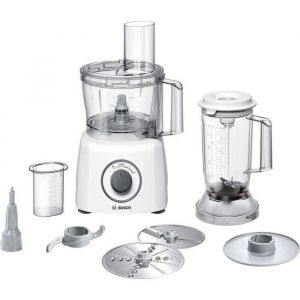 Robot multifonctions BOSCH MultiTalent3 - Blanc - 800 W -  2 vitesses et pulse - Bol mélangeur 23 L - Bol mixeur 1 L - 2 disques