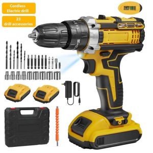 Perceuse visseuse sans fil 18V Visseuse Devisseuse Sans Fil avec 2 Batteries 2.0Ah 45Nm Max 2 Vitesses 25+3 RéGlages De Couple