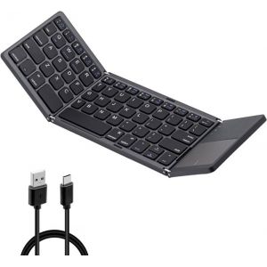 Clavier Bluetooth Pliable avec Clavier Tactile sans Fil Touchpad pour TabletteT&eacute;l&eacute;phone PortablePCiOSAndroidIpad Disposition