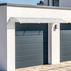 Auvent de Porte dentrée Porte Toit Marquise Abri Protection en Polycarbonate et Aluminium 270 x 98.5 cmContre Pluie UV