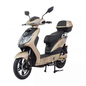 Moto électrique Moteur 250W Vitesse maximale 25KM/H Autonomie par charge environ 50KM Batterie au plomb 48V/20Ah Beige