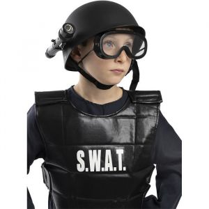 Casque SWAT pour d&eacute;guisement enfant - Noir - FUNIDELIA
