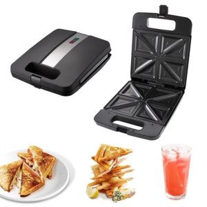 TOKIUS Appareil à Sandwich 1200W sans BPA - Chauffage électrique Double Face - Machine à sandwich Panini Toast Cuisine Noir