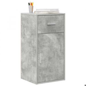 Buffet bahut/Commode MVS - multi-rangement - Meuble sur pied - avec tiroir Gris b&eacute;ton 38x34x75cm &26_4159515
