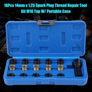 16pcs 14mm x 1.25 kit doutil de réparation de filetage de bougie dallumage taraud M16 avec boîtier portable-TAM