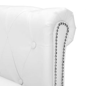 Canapé Chesterfield en forme de L Cuir synthétique Blanc Mothinessto LY20643