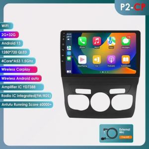 2+32G Lecteur multimédia de voiture Android pour Peugeot Citroen C4 C4L 2013-2017 GPS Navi stéréo Audio tête unité AutoRadio