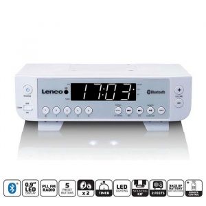 Radio de cuisine - Lenco - KCR-100 - FM - Blanc - Système audio