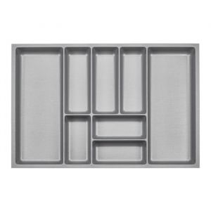 ORGA-BOX 3 Range-couverts Profondeur : 473 x Largeur : 691 mm gris argent&eacute; avec structure Canvas pour tiroirs de 80 cm