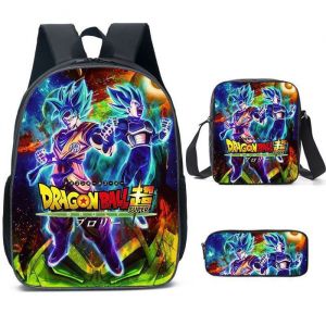 Sacs à Dos Dragon BallSet Scolaire 3 en 1 Sacs à Deux Épaules Sacs Scolaires 3D Impression Sac à Dos Cartable RéglableStyle 1