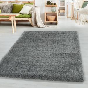 Shaggy Tapis bon march&eacute; salon Tapis Poil super douce couleur Gris Clair 140 x 200 cm