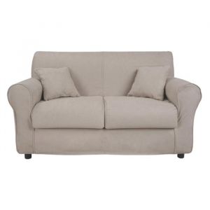Canap&eacute; 2 places en tissu d&eacute;houssable VERONA 150 cm couleur unie BEIGE