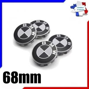 Noir 4x Cache Moyeu Jante Centre De Roue enjoliveur BMW 68mm bleu et blanc Neuf