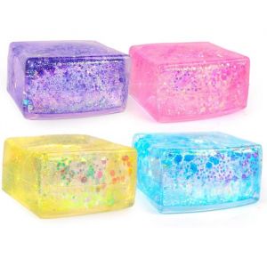 4PCS Balle Anti-Stress Enfant Adulte Cube Squishy Cube &Agrave; Presser Fidget Toys Boule Squishy Jouets Fidget De Gla&ccedil;on Pour Soulager