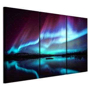 Tableau Decoration Murale - LUMASOUL - 5-2-14-0-2-2-8-3 - Moderne Motif - 3 parties - Bleu - 135x90 cm