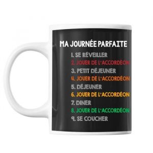 Mug - Accord&eacute;on - Journ&eacute;e Parfaite - C&eacute;ramique - 325 ml - R&eacute;sistant lave-vaisselle et micro-onde