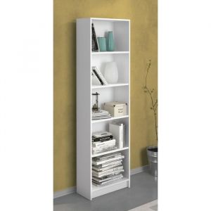 Etagère de 5 cases coloris blanc - Longueur 52 x profondeur 25 x hauteur 180 cm