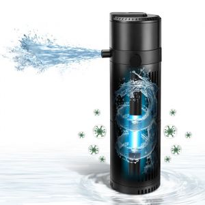 5-en-1 Filtre Interne pour Aquarium 25W 1800 L/H 300-700L avec UVC Pompe &agrave; air Aquarium &agrave; Filtre int&eacute;rieur Oxyg&eacute;nation Circulation