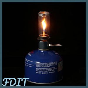 GOTOTOP lampe &agrave; gaz Butane TOMSHOO lampe &agrave; gaz lumi&egrave;re lanterne &agrave; gaz Butane pour Camping en plein air sport camping Argent
