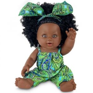 Poupée Noire 12 Pouces Bébé Fille Poupée - Poupée Africaine pour Enfants Mode Jouer Poupée - Meilleur Cadeau pour Enfants Filles