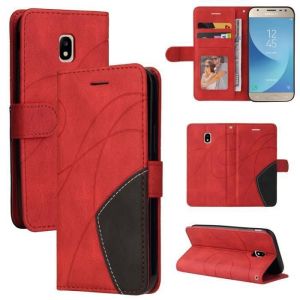 Etui Portefeuille - Samsung - Galaxy J3 2017 J330 - Rouge - Protection Totale