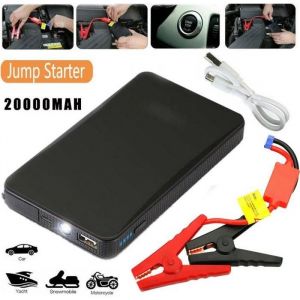 Booster Batterie 20000mAh Démarreur de Voiture 12V Portable Car Jump Starter avec Pinces de Sûreté Intelligentes