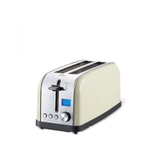 Grille-pain à 2 fentes extra-larges PRIXTON BiancaPro 1500W 7 niveaux de brunissage Décongélation et Réchauffage Minuteur