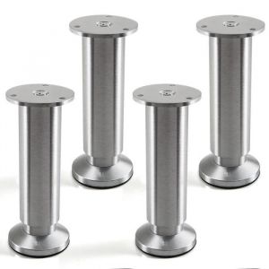 Pied de meuble - SO-TECH® - Aluminium brossé - Capacité de levage 250 kg - Hauteur 150 mm - Lot de 4